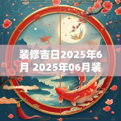 装修吉日2025年6月 2025年06月装修吉日