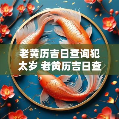 老黄历吉日查询犯太岁 老黄历吉日查询取名