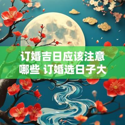 订婚吉日应该注意哪些 订婚选日子大体注意些什么