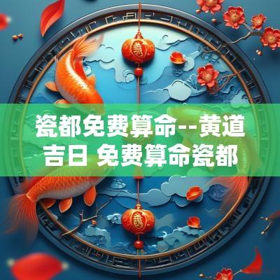 瓷都免费算命--黄道吉日 免费算命瓷都