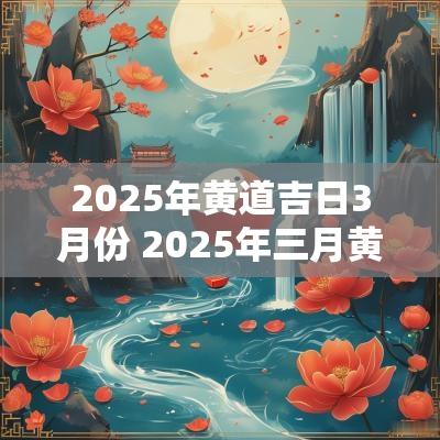 2025年黄道吉日3月份 2025年三月黄道吉日查询