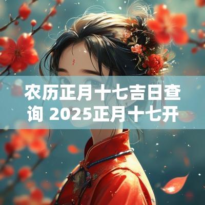 农历正月十七吉日查询 2025正月十七开工吉日