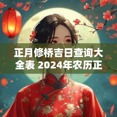 正月修桥吉日查询大全表 2025年农历正月修桥吉日