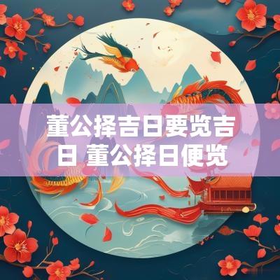 董公择吉日要览吉日 董公择日便览