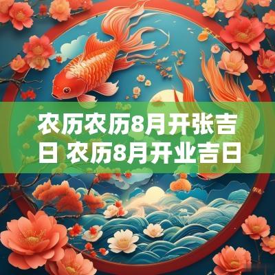 农历农历8月开张吉日 农历8月开业吉日吉时