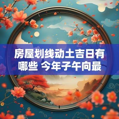 房屋划线动土吉日有哪些 今年子午向最好动土吉日 房屋划线动土吉日有哪些 今年子午向最好动土吉日