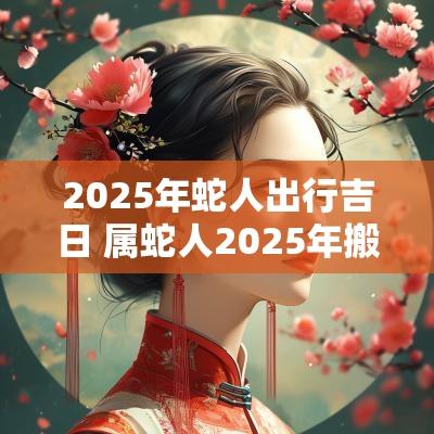 2025年蛇人出行吉日 属蛇人2025年搬家吉日