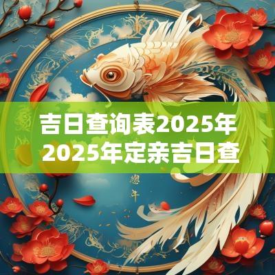 吉日查询表2025年 2025年定亲吉日查询表