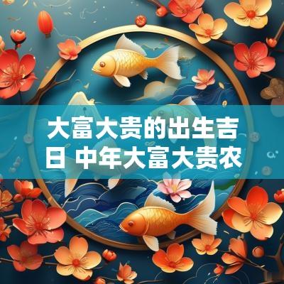 大富大贵的出生吉日 中年大富大贵农历吉日