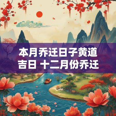 本月乔迁日子黄道吉日 十二月份乔迁黄道吉日