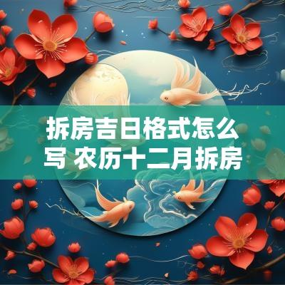 拆房吉日格式怎么写 农历十二月拆房吉日