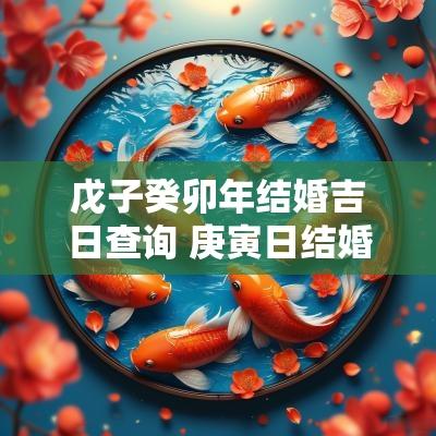 戊子癸卯年结婚吉日查询 庚寅日结婚吉日查询