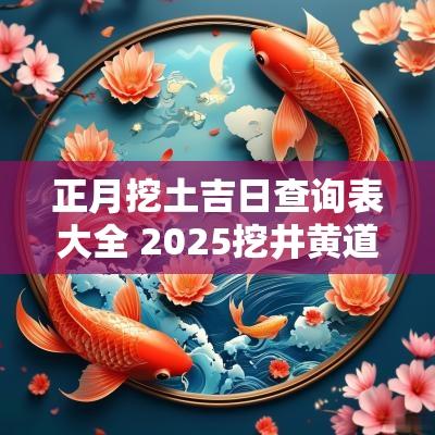 正月挖土吉日查询表大全 2025挖井黄道吉日