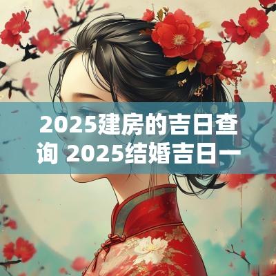 2025建房的吉日查询 2025结婚吉日一览表