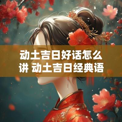 动土吉日好话怎么讲 动土吉日经典语录