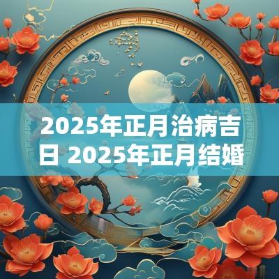 2025年正月治病吉日 2025年正月结婚吉日