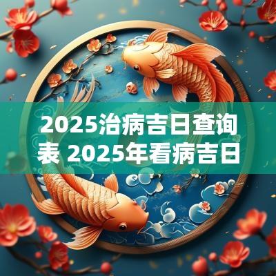 2025治病吉日查询表 2025年看病吉日查询表