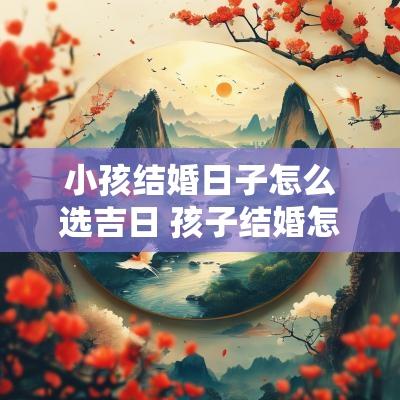 小孩结婚日子怎么选吉日 孩子结婚怎么选日子