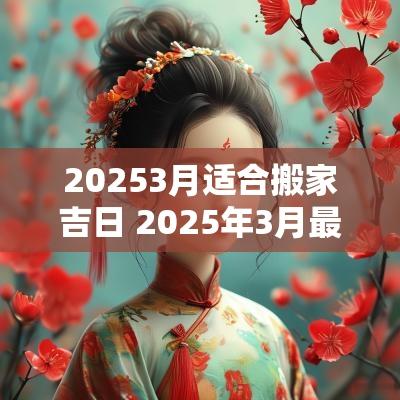 20253月适合搬家吉日 2025年3月最佳的搬家吉日一览表