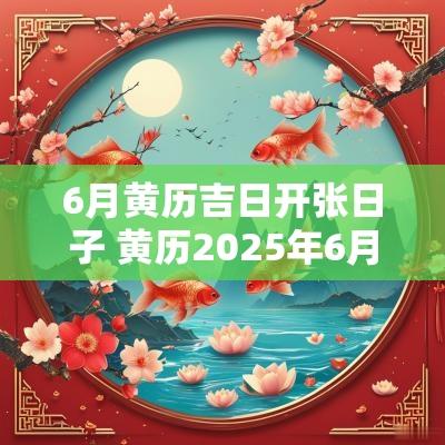 6月黄历吉日开张日子 黄历2025年6月搬家吉日