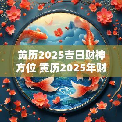 黄历2025吉日财神方位 黄历2025年财神吉日
