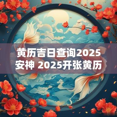 黄历吉日查询2025安神 2025开张黄历吉日查询