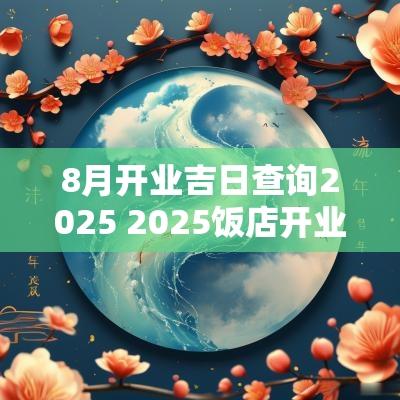 8月开业吉日查询2025 2025饭店开业吉日吉时查询