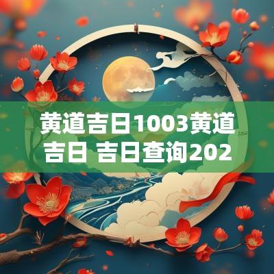黄道吉日1003黄道吉日 吉日查询2025黄道吉日