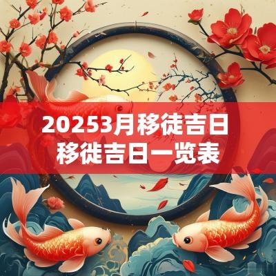 20253月移徒吉日 移徙吉日一览表
