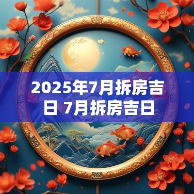 2025年7月拆房吉日 7月拆房吉日