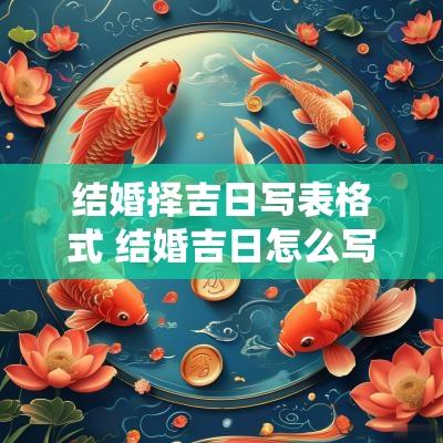 结婚择吉日写表格式 结婚吉日怎么写