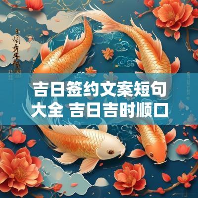 吉日签约文案短句大全 吉日吉时顺口溜文案
