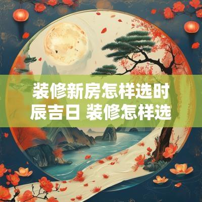 装修新房怎样选时辰吉日 装修怎样选吉日吉时