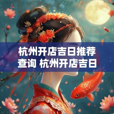 杭州开店吉日推荐查询 杭州开店吉日有哪些店铺