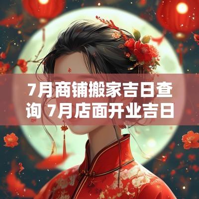 7月商铺搬家吉日查询 7月店面开业吉日推荐