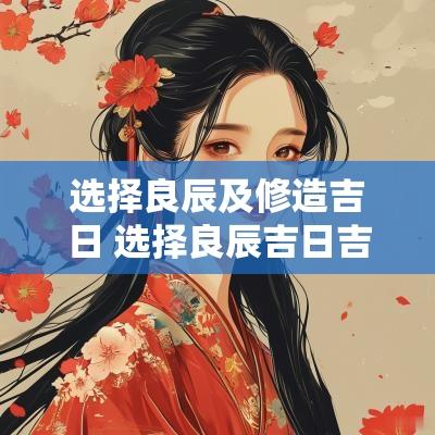 选择良辰及修造吉日 选择良辰吉日吉时