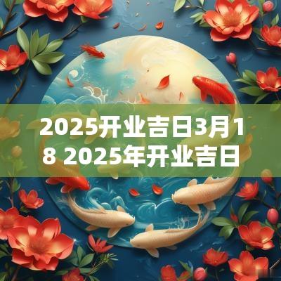 2025开业吉日3月18 2025年开业吉日一览
