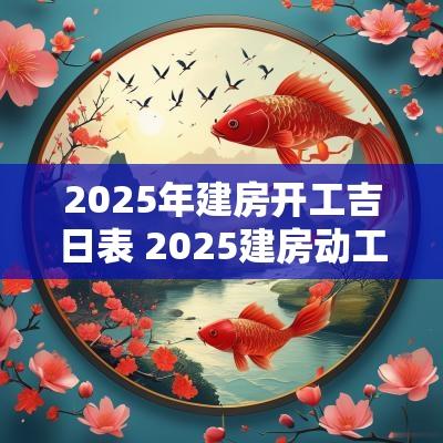 2025年建房开工吉日表 2025建房动工最佳吉日