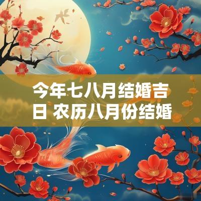 今年七八月结婚吉日 农历八月份结婚吉日一览表