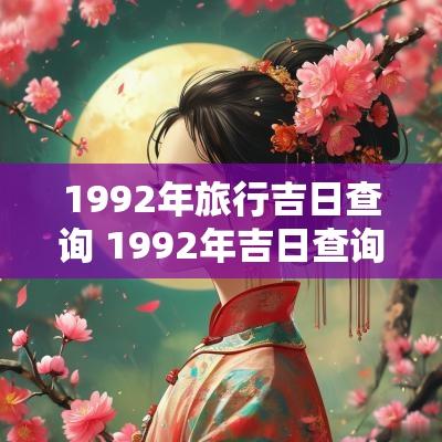 1992年旅行吉日查询 1992年吉日查询