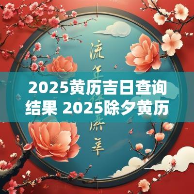 2025黄历吉日查询结果 2025除夕黄历吉日查询