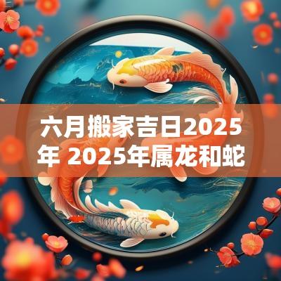 六月搬家吉日2025年 2025年属龙和蛇搬家吉日