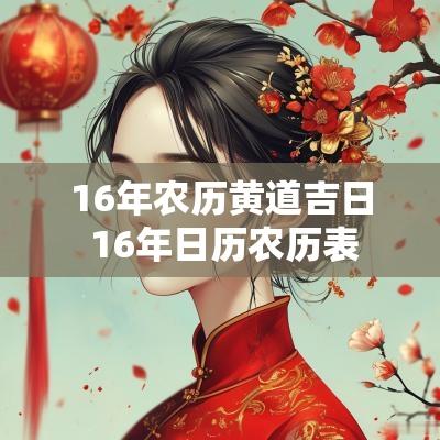 16年农历黄道吉日 16年日历农历表