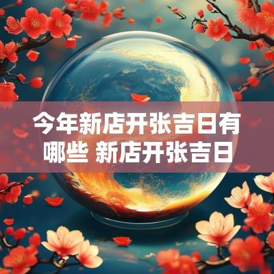 今年新店开张吉日有哪些 新店开张吉日