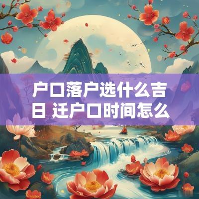 户口落户选什么吉日 迁户口时间怎么选择黄道吉日