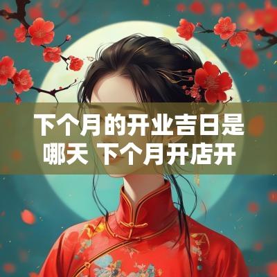 下个月的开业吉日是哪天 下个月开店开业哪天日子最好