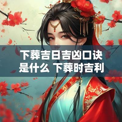 下葬吉日吉凶口诀是什么 下葬时吉利口诀