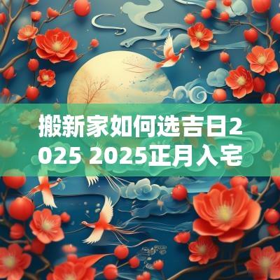搬新家如何选吉日2025 2025正月入宅最佳吉日