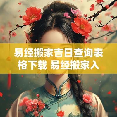 易经搬家吉日查询表格下载 易经搬家入宅吉日11月吉时