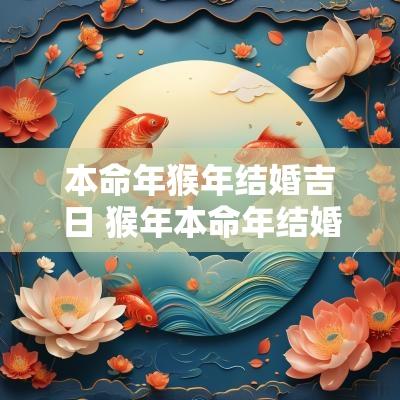 本命年猴年结婚吉日 猴年本命年结婚吉日